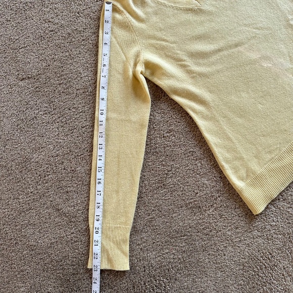 Alex Marie Yellow 100% Cashmere V-Neck Sweater – Women’s Size S - Picture 7 of 8